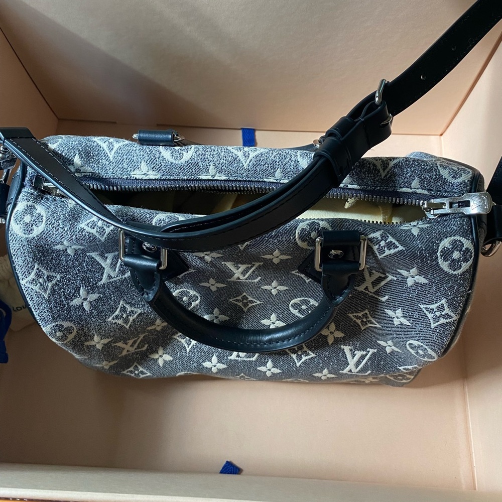 Louis Vuitton speedy 25 JACQUARD DENIM (GRIS) Black